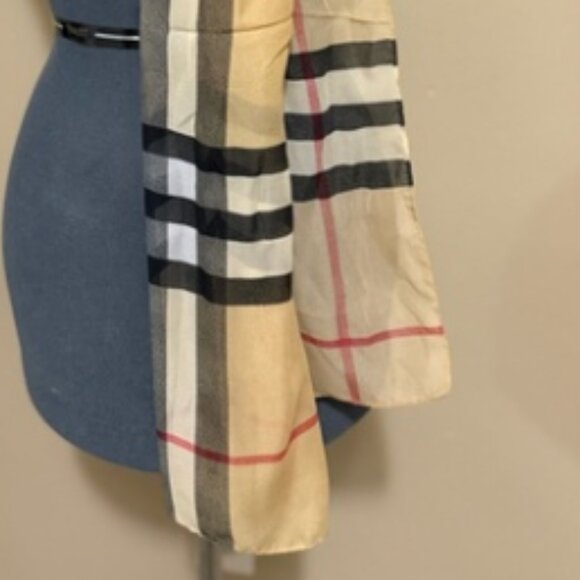 Burberry Beige and Black Checkered Scarf - Picture 3 of 5